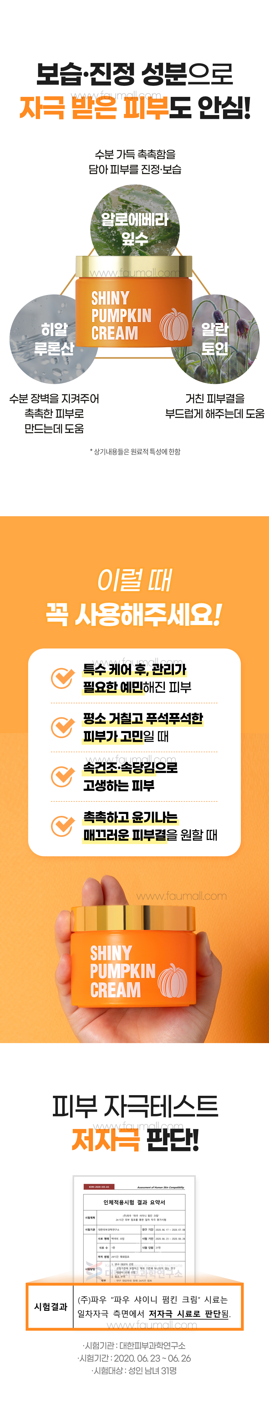 파우 샤이니 펌킨 크림 상세 안내 5