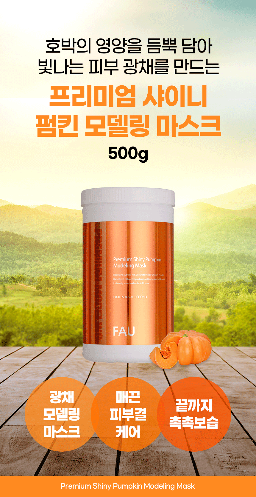 파우 프리미엄 샤이니 펌킨 모델링 마스크 500g 상세 안내 1
